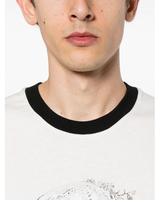 Ih Nom Uh Nit White Mask Roses-print T-shirt for men