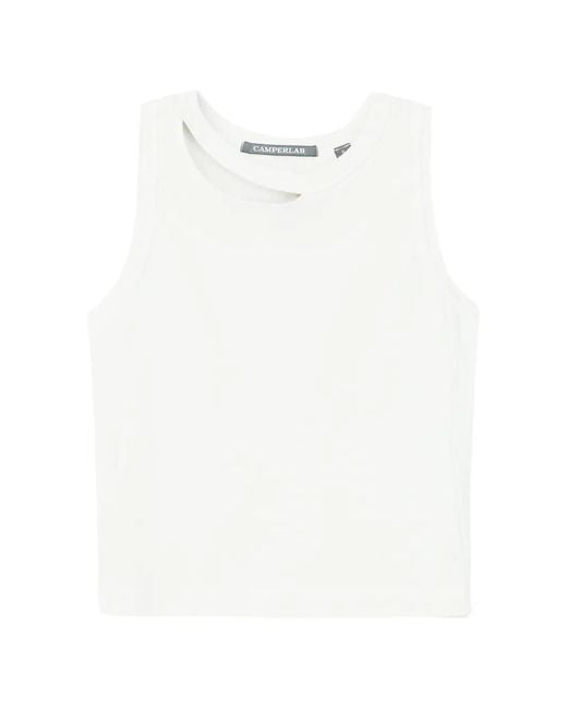 CAMPERLAB White Débardeur Côtelé À Découpe