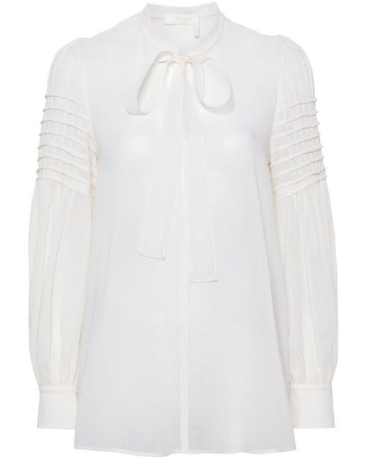 Blusa con arricciatura di Chloé in White