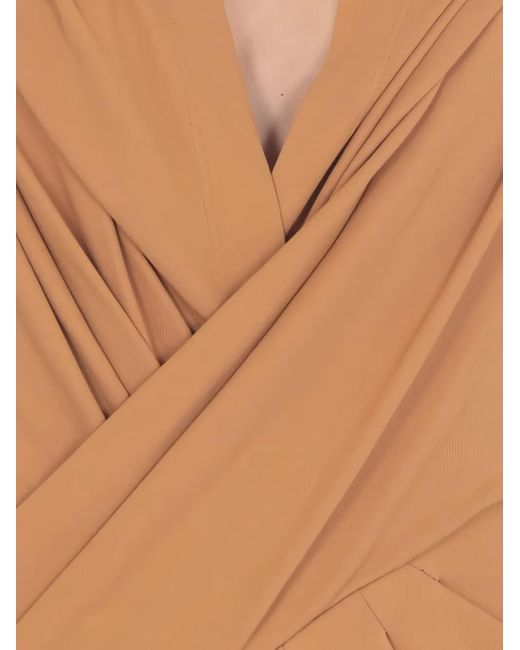 Vestido largo con detalle drapeado Alberta Ferretti de color Brown