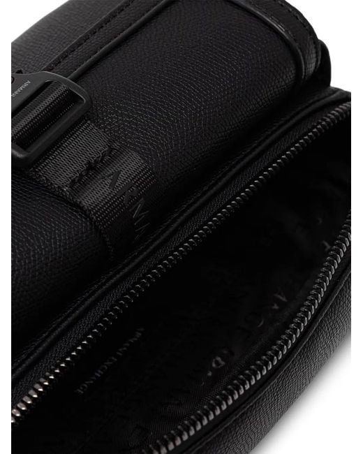 ARMANI EXCHANGE Black Pebbled Buckle-Fastening Belt Bag for men