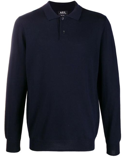 A.P.C. Gebreide Trui in het Blue voor heren