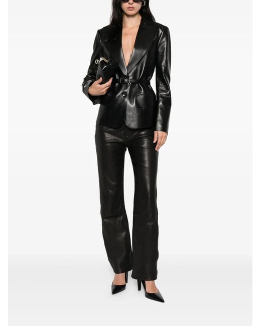 Tom Ford Black Notched-Lapel Leather Jacket