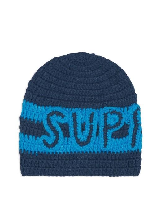 Supreme Beanie Mit Logo in Blue für Herren