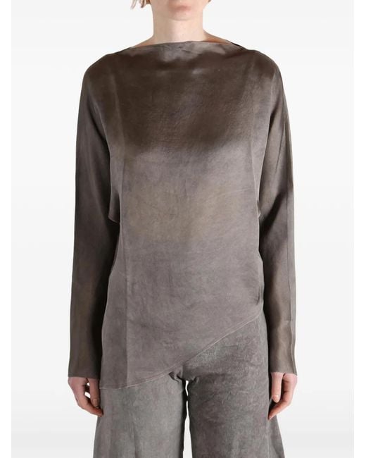 Cortana Gray Asymmetric Long-Sleeve Top