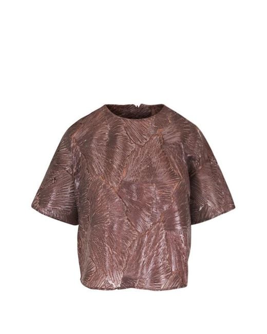 Akris Brown Lace Blouse