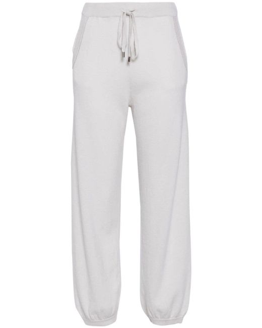 N.Peal Cashmere Gray Drawstring Cashmere Track Pants