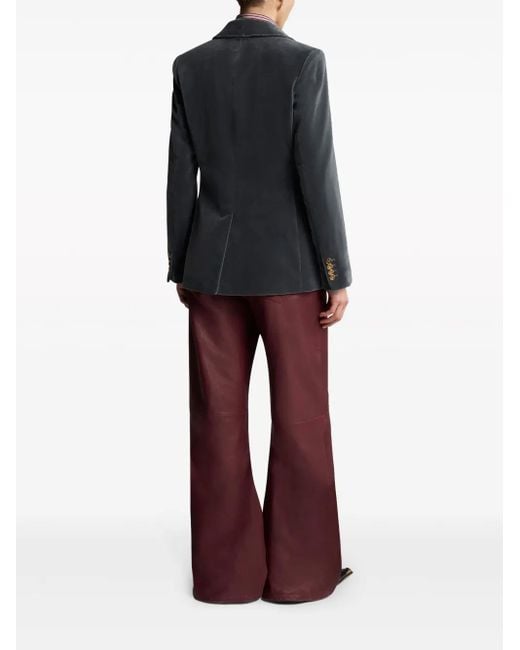 Etro Black Velvet Blazer Engraved Button Outerwear