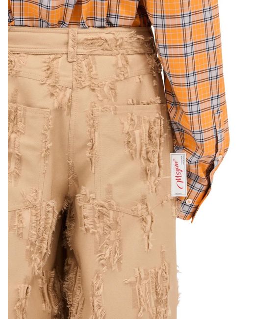 MSGM Gerafelde Broek in het Natural