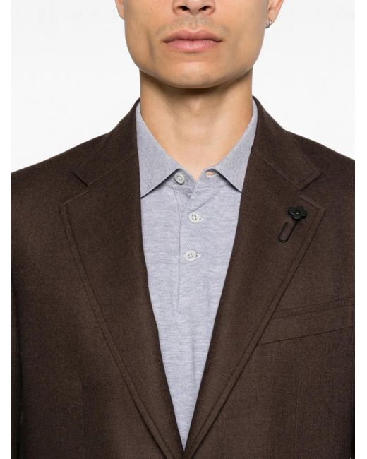 Lardini Brown Ralph Marino Notch-Lapel Blazer for men