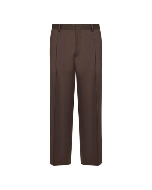 Costumein Brown Wool Trousers for men