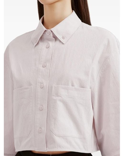 Low Classic White Chemise À Coupe Crop