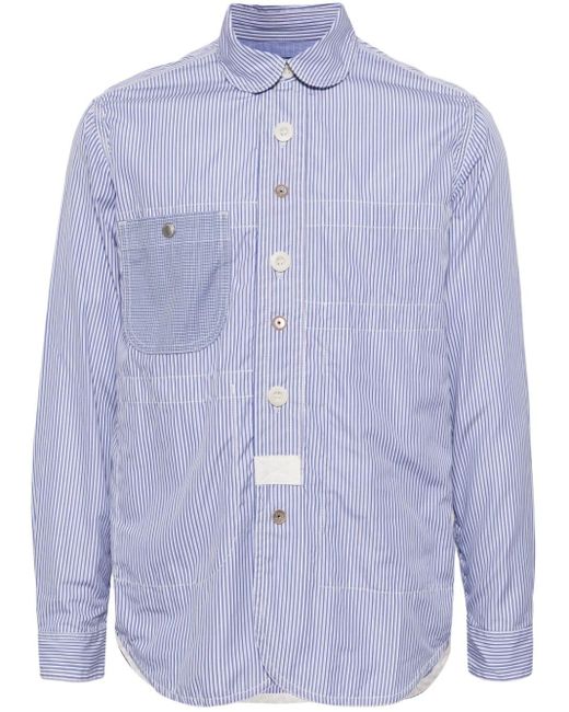 Junya Watanabe Blue Striped Cotton Shirt for men