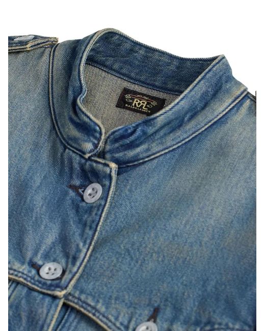 RRL Blue Buttoned Belted Denim Dress