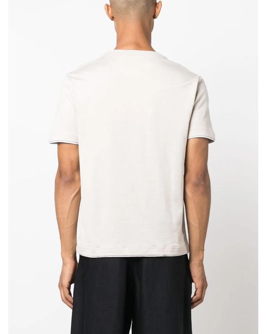 Eleventy White Crew-Neck Cotton T-Shirt for men
