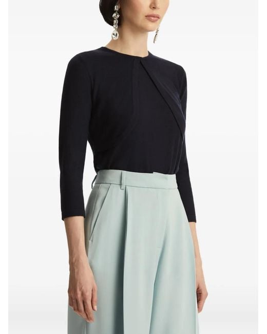 Oscar de la Renta Black Round-Neck Bolero
