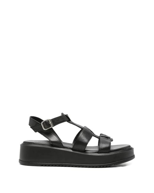 SERGIO MORETTI FIRENZE Black Buckle-Fastening Sandals