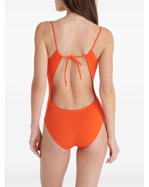 Eres Orange Techno Open-back Swimsuit