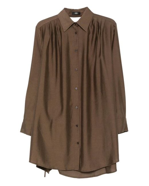 ELEH プリーツ シャツ Brown