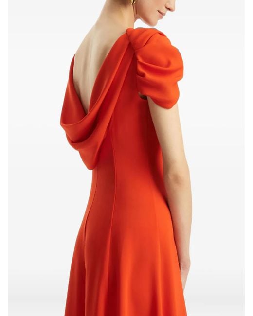 Robe Longue En Cady Oscar de la Renta en coloris Orange