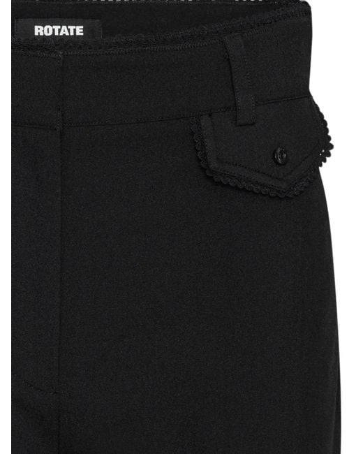 ROTATE BIRGER CHRISTENSEN Black Pantalon Évasé À Taille Haute