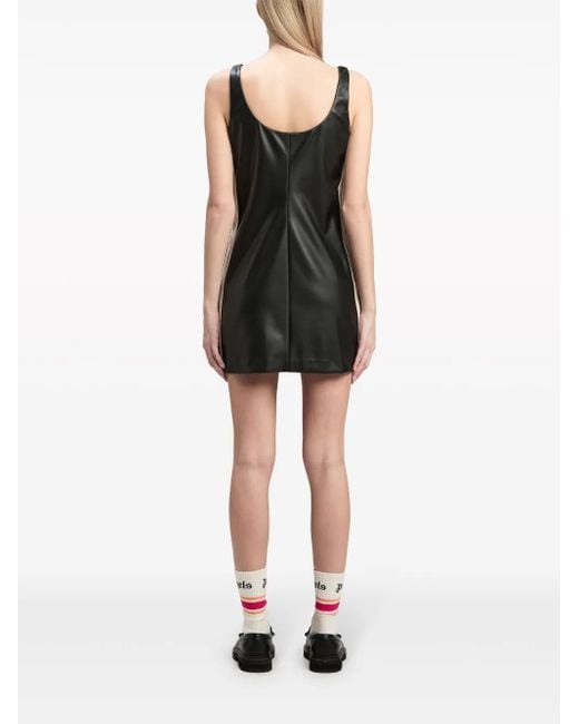 Palm Angels Black Leather Effect Track Dress