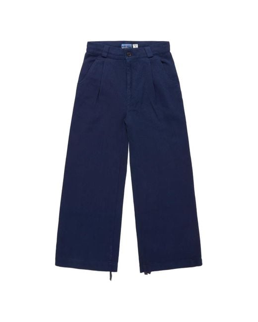 Blue Blue Japan Blue Sashiko Tucked Trousers for men
