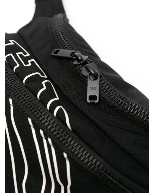 Y-3 Black Logo-Embroidered Belt Bag for men