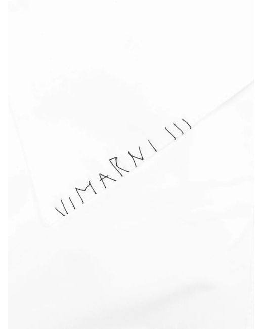 Marni White Embroidered-Patch Bowling Shirt for men