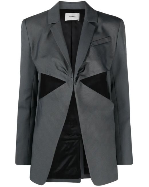 Coperni Black Twisted Cut-Out Herringbone Blazer