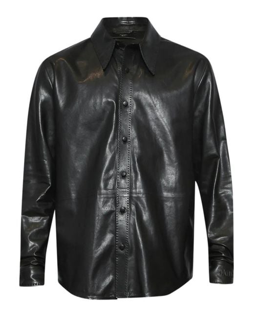Chaqueta con cierre de botón Amiri de hombre de color Black