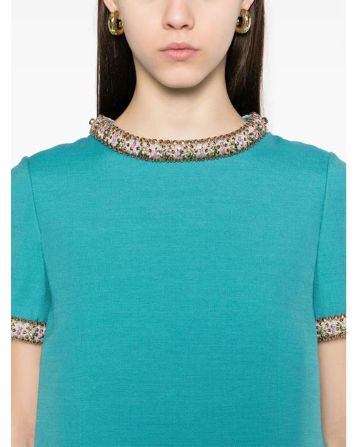 Valentino Garavani Blue Crystal-Embellished Dress