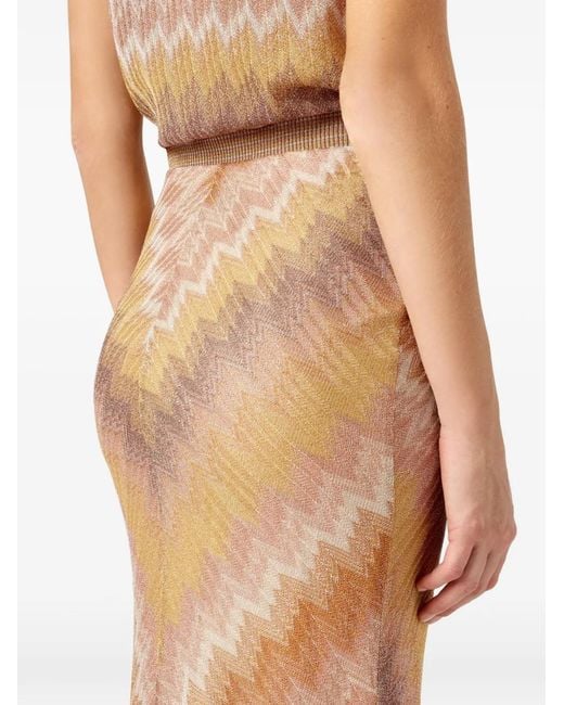 Missoni Natural Chevron-Pattern Maxi Skirt