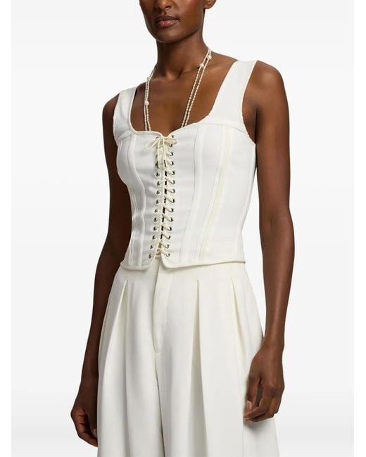 希少 Ralph Lauren コルセットトップス ノースリーブ Ralph Lauren Kat コルセットトップ ホワイト | Lyst