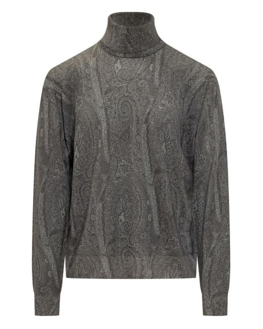 Etro Gray Turtleneck for men