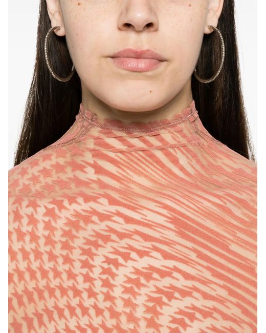 Body con estrella estampada Mugler de color Pink