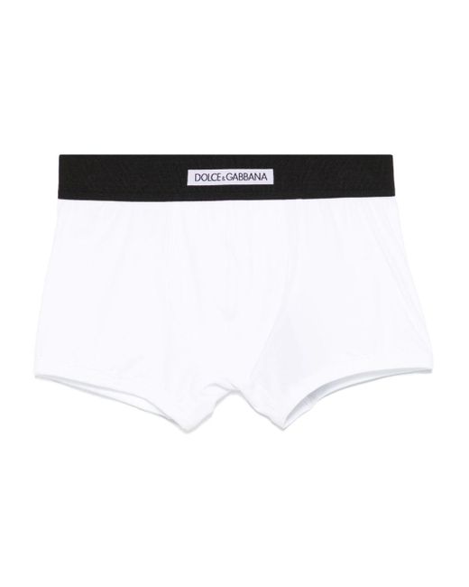 Dolce & Gabbana White Logo-Waistband Boxers for men