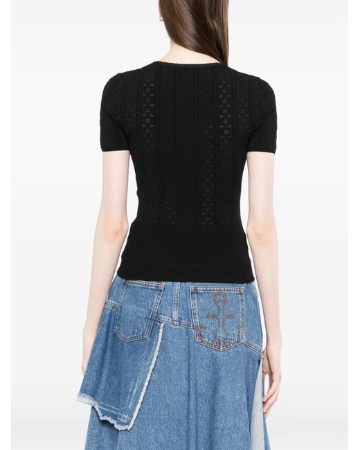 J.W. Anderson Black Pointelle Bow Top