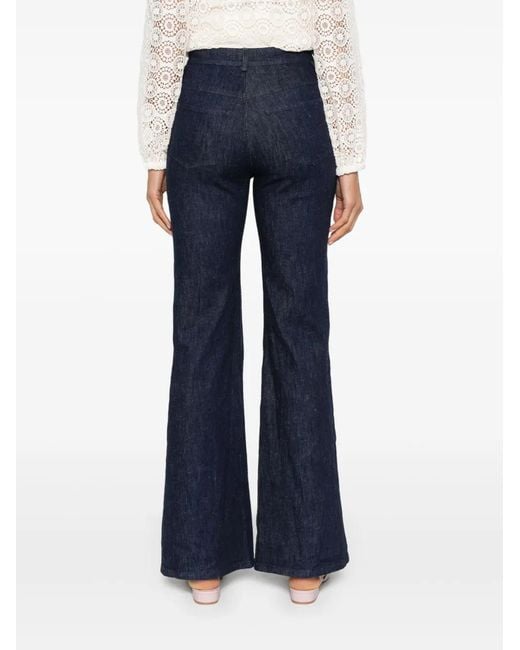 Giambattista Valli Blue Mid-Rise Bootcut Jeans