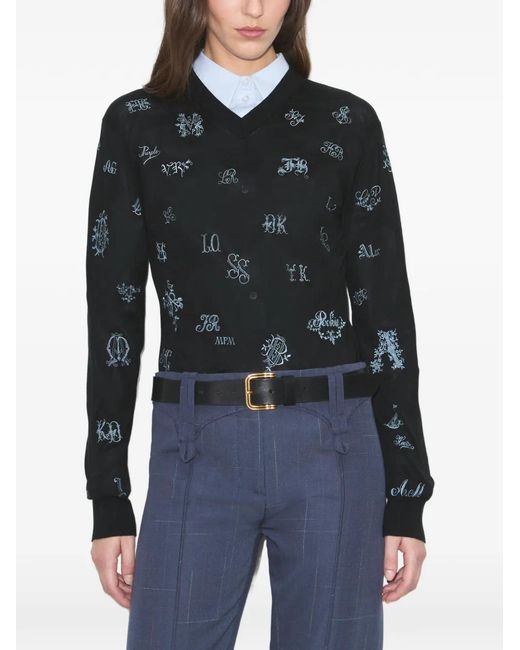 Tory Burch Black Embroidered Silk Sweater
