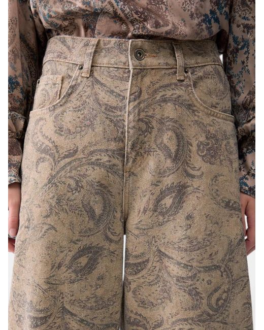 Liu Jo Natural Boyfriend Trousers With Glitter Print
