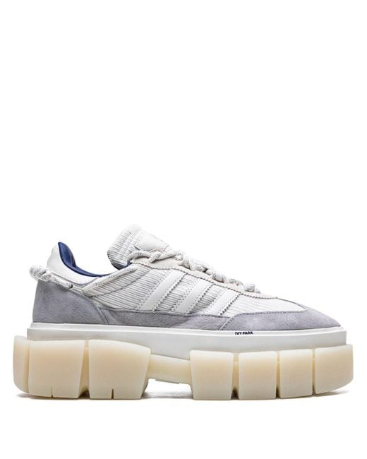 Adidas White X Ivy Park Super Sleek Chunky "hall Of Ivy" Sneakers