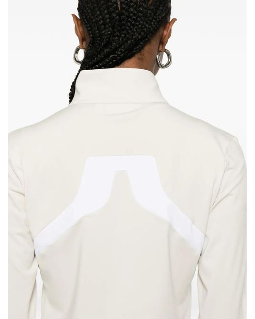J.Lindeberg White Striped Zip Knitwear