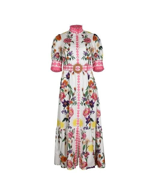 Borgo De Nor White Marni Floral-Print Cotton Maxi Dress