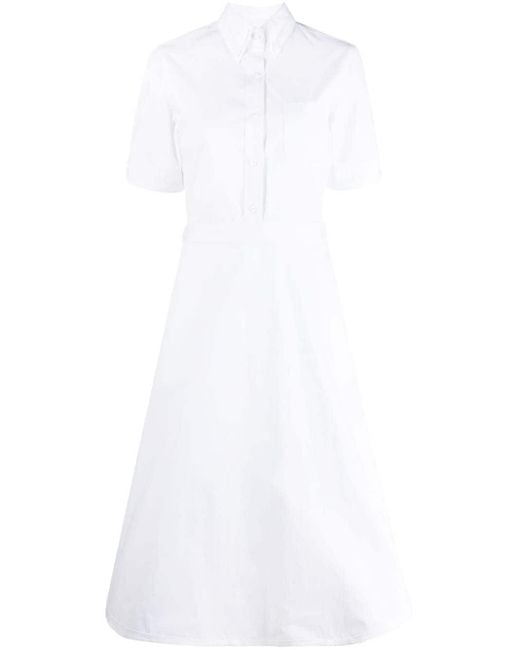 Thom Browne ショートスリーブ Aラインシャツドレス White