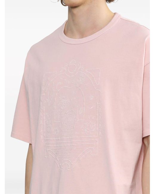 FIVE CM Katoenen T-shirt Met Borduurwerk in het Pink voor heren