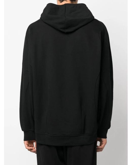McQ Alexander McQueen Black Embossed-Detail Loose-Fit Hoodie for men