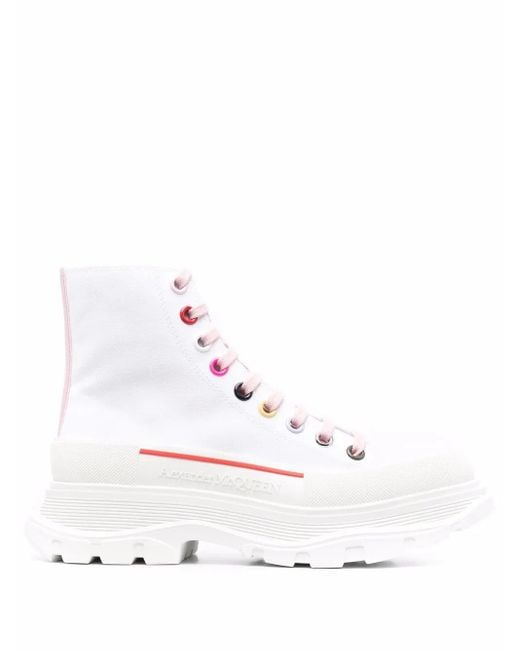 McQueen White Tread Slick High-top Sneakers