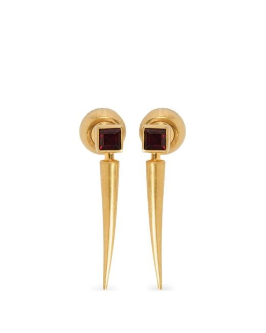 Jil Sander Metallic Stone-Embellished Spike Earrings