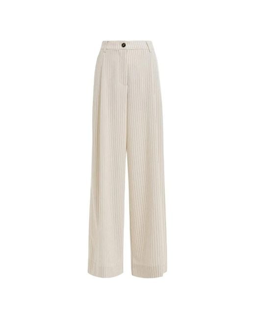 Essentiel Antwerp White Josha Pinstripe Trousers